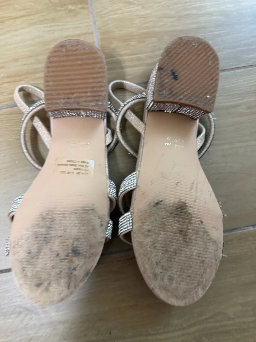 Little Girl’s Rhinestone Strappy Sandal in Champagne